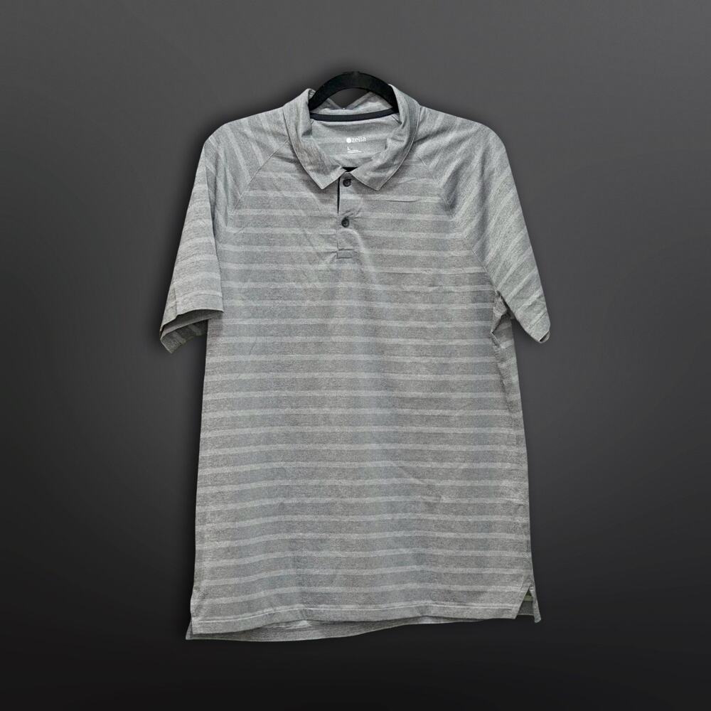 Zella Grey Short Sleeve Polo Shirt - Size Large